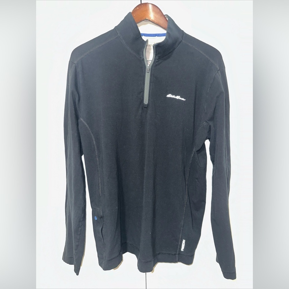 Eddie Bauer Travex FreeDry Lightweight Quarterzip Longsleeve M Black